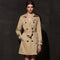 Abrigo Impermeable Largo para Mujer - Gabardina Elegante Ajustada Doble Botonadura