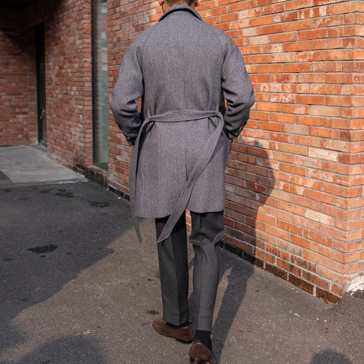 Abrigo Slim Fit de Lana Espiga Hombre Largo - Image 13