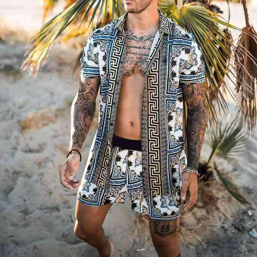 Conjunto de Camisas Estampadas de Manga Corta para Hombre - Moda Playa Verano - Image 15