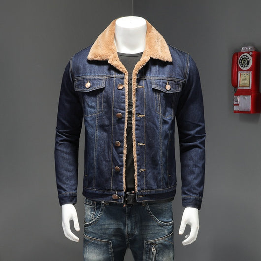 Chaqueta Denim Forrada Gruesa Estilo Japonés para Hombre - Image 4