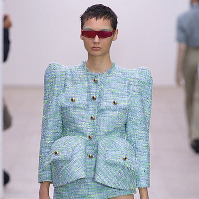 Abrigo Corto de Tweed para Mujer - Image 3