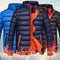 Abrigo de invierno acolchado con cuello de pie para hombre