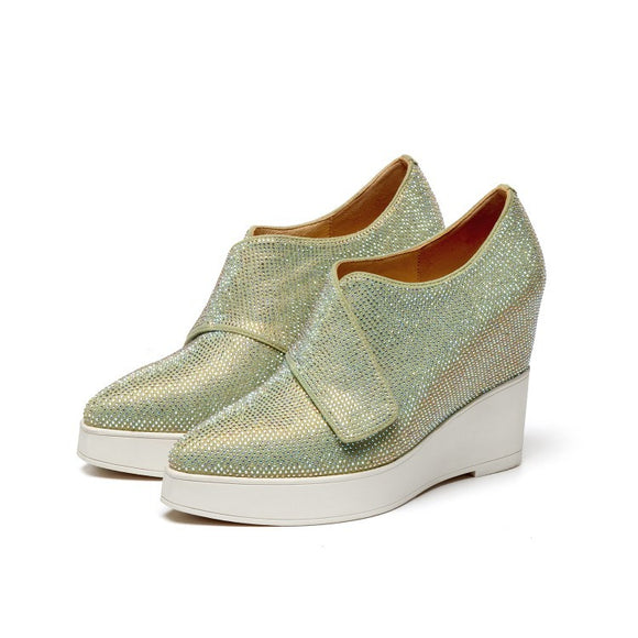 Zapatos de Cuña con Plataforma para Mujer en Azul - Tacón Alto Elegante