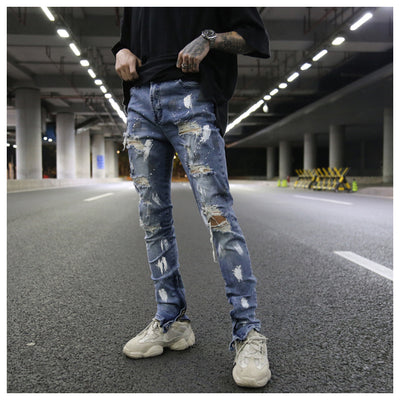 Jeans Slim Fit Elásticos con Detalles Graffiti y Rotos - Image 2