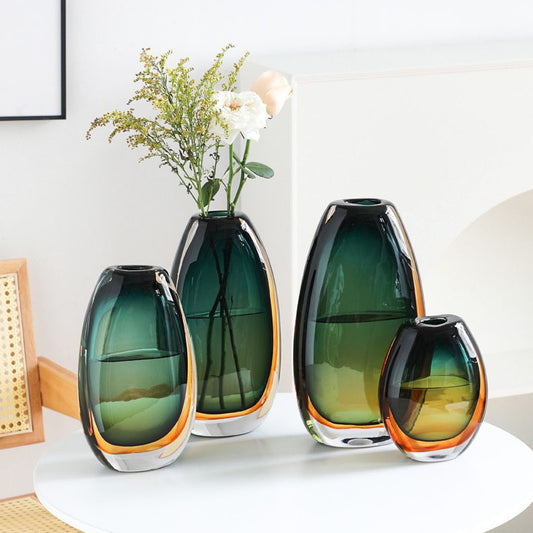 Jarrón de Cristal Decorativo Moderno Lujo Minimalista