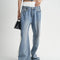 Jeans Patchwork Cintura Alta Loose Fit para Mujer