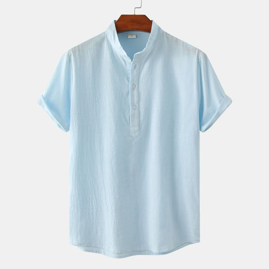 Camisa Casual de Manga Corta Básica para Hombre - Perfecta para Playa y Verano - Image 30