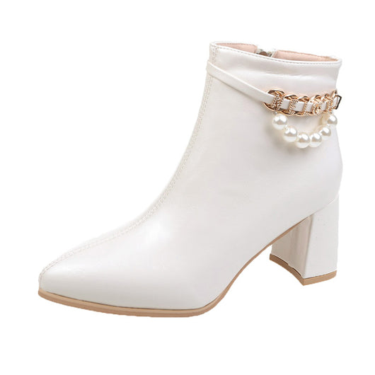 Botas Skinny de Tacón Grueso Puntiagudo - Estilo Coreano Otoño Invierno - Image 12