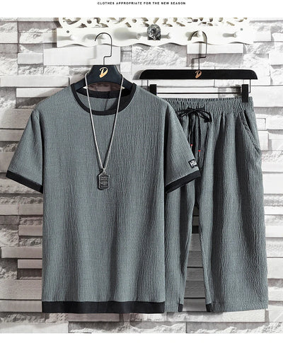 Conjunto de Camiseta Ice Silk para Hombre - Estilo Casual Holgado - Image 8