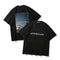 Playera Hip-Hop Estampado Palmeras Suelta Manga Corta