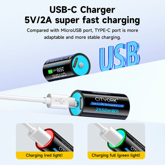 Batería Recargable USB Type-C 37V Gran Capacidad CR123A - Image 4