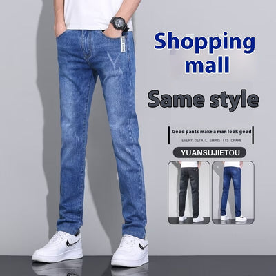 Pantalones Vaqueros Azul Lavado Slim Fit para Hombre - Estilo Primavera Otoño - Image 11