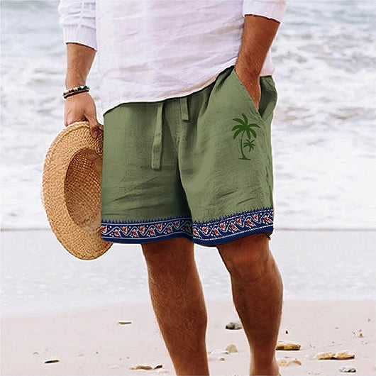 Pantalones Cortos de Playa con Estampado - Shorts Sueltos con Cordón para Hombre - Image 3