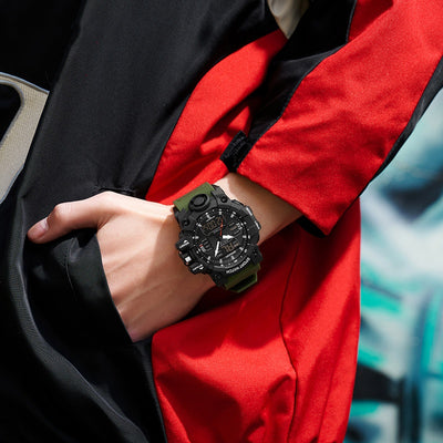 Reloj Despertador Multifuncional con Luz Verde y Sensor Fotoeléctrico - Resistente al Agua y Golpes
