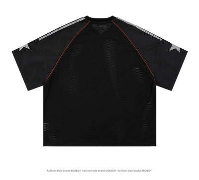 Playera Suelta Estilo Graffiti Star para Hombre - Image 9