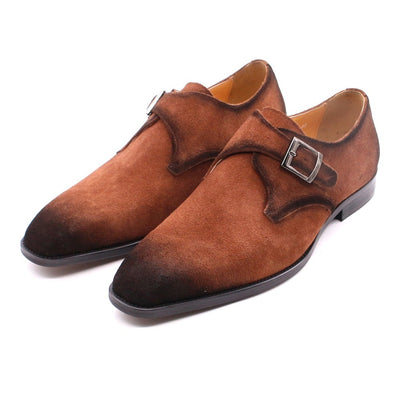 Zapatos de Cuero Ante Marrón Hechos a Mano para Hombre - Estilo Business Casual Clásico - Image 6