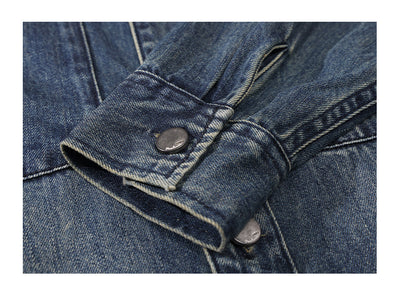 Camisa Denim Retro de Manga Larga Estilo Casual Americano - Image 11