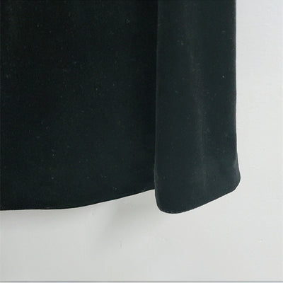 Vestido Negro Manga Larga con Cuello Volante y Falda Acampanada - Image 8