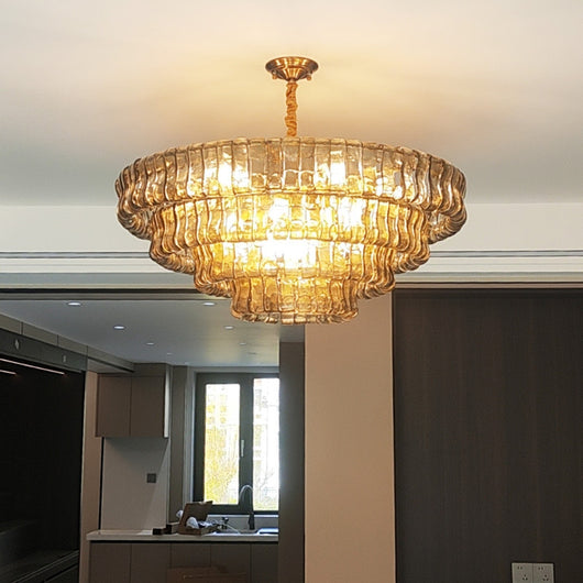Luminaria de Sala Moderna Estilo Francés con Cristal - Diseño Mid-Century - Image 2