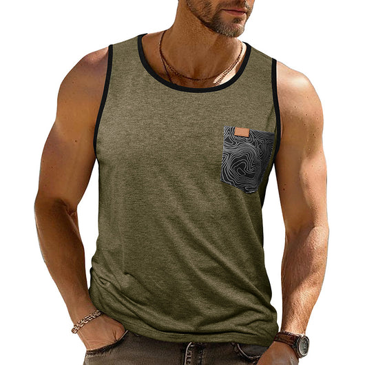 Camiseta Deportiva Suelta sin Mangas con Bolsillos y Estampado - Image 12