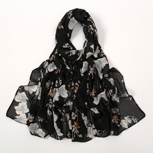 Pañuelo Ligero de Gasa Estampado Floral para Primavera y Verano - Image 10