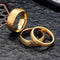 Anillo de Tungsteno Carburo Chapado en Oro con Textura Martillada para Hombre y Mujer