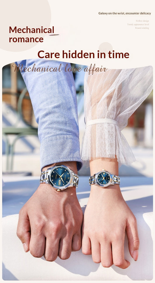 Reloj Mecánico Elegante de Gran Esfera para Parejas - Image 13