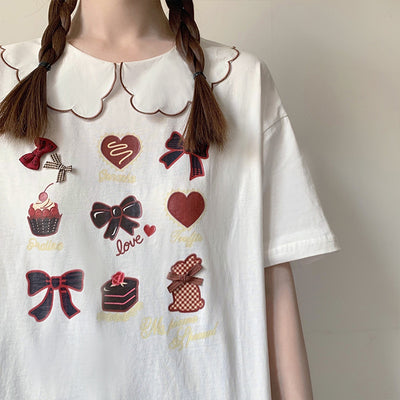 Playera Blanca Estampada Dulce y Adorable de Manga Corta - Image 5