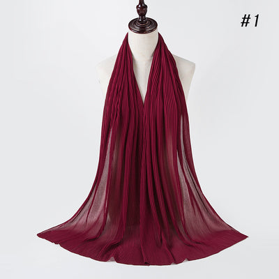 Pañuelo de Gasa de Perla Arrugada en Colores Sólidos - Estilo Nacional - Image 5
