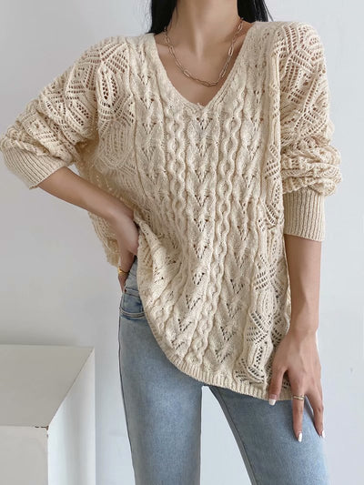 Suéter Calado Otoño Suelto para Mujer Casual - Image 15