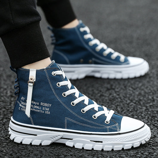 Zapatos de Lona Casual con Suela Gruesa Acolchada - Image 9