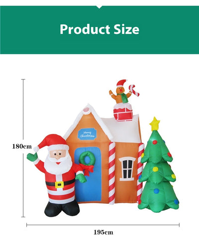 Papá Noel Inflable Luminoso con Árbol de Navidad - Decoración Navideña Gigante - Image 14
