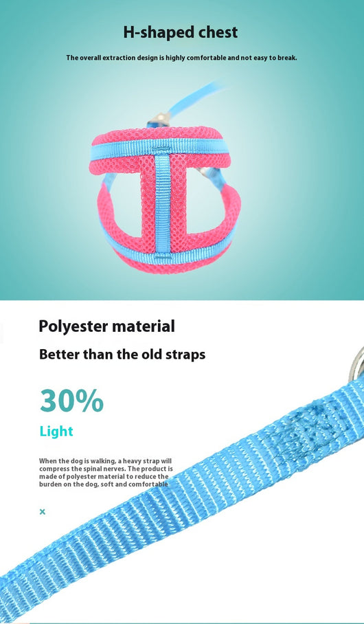 Arnés de Pecho para Perro con Cuerda y Clip Nylon - Image 14