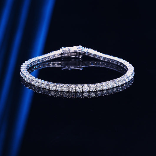 Pulsera Tenis de Moissanita 10 Quilates en Plata Esterlina S925