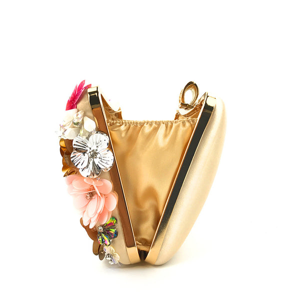 Bolso de Noche para Mujer con Flores de Cuentas Coloridas