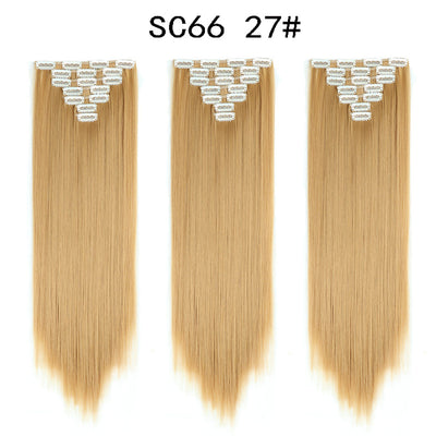 Set de Extensiones de Cabello con 16 Clips - Peluca de Fibra Sintética Premium - Image 19
