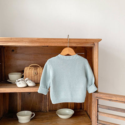 Cardigan Infantil de Algodón con Patrón Arcoíris Bordado y Bolsillos Dobles - Image 7