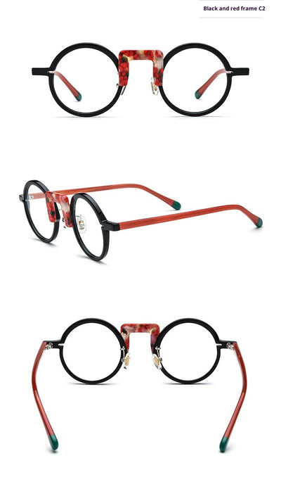 Gafas Redondas Unisex con Marco Mixto Multicolor - Image 14