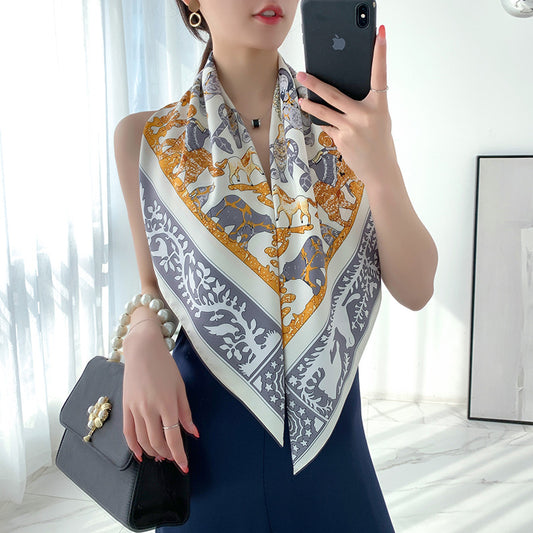 Pañuelo de Seda Twill Grande 90cm para Mujer - Image 2