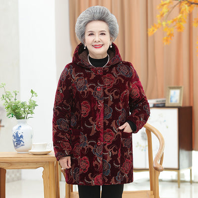 Abrigo Cálido Floral para Mujer Madura - Elegancia y Confort para Mamá - Image 13