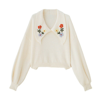 Suéter Bordado Floral Holgado para Mujer - Image 2