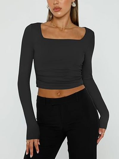 Blusa Manga Larga Entallada para Mujer - Diseño Minimalista - Image 10