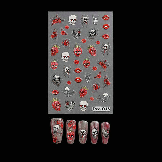 Decoraciones de Uñas Adhesivas Fantasma, Calavera y Telaraña - Image 6