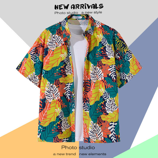 Camisa Estampada Tailandesa Manga Corta para Hombre - Image 13
