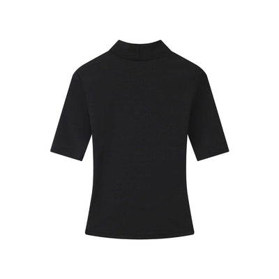 Polera Cuello Alto Retro Tencel Lycra Manga Media - Suave y Versátil - Image 26