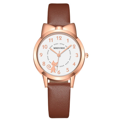 Reloj de Pulsera con Diseño de Gatita Adorable y Moño - Image 3
