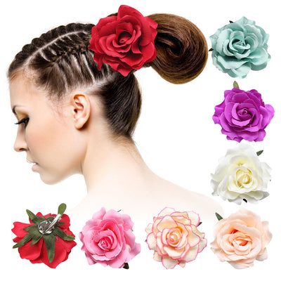 Horquilla Elegante con Rosas de Tela - Tocado para Fiestas
