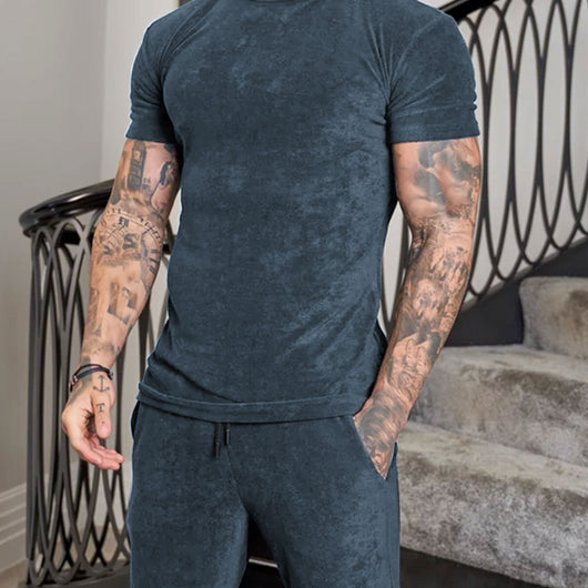 Traje Deportivo Casual de Ante con Manga Corta - Image 2