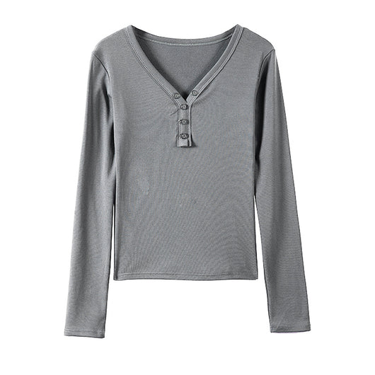 Polera Térmica Cuello en V Manga Larga con Forro Polar - Image 4