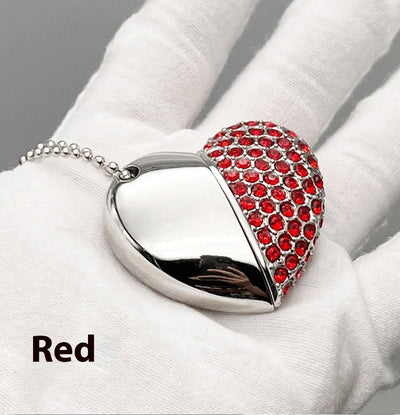 Memoria USB Corazón con Incrustaciones de Moda - Image 22